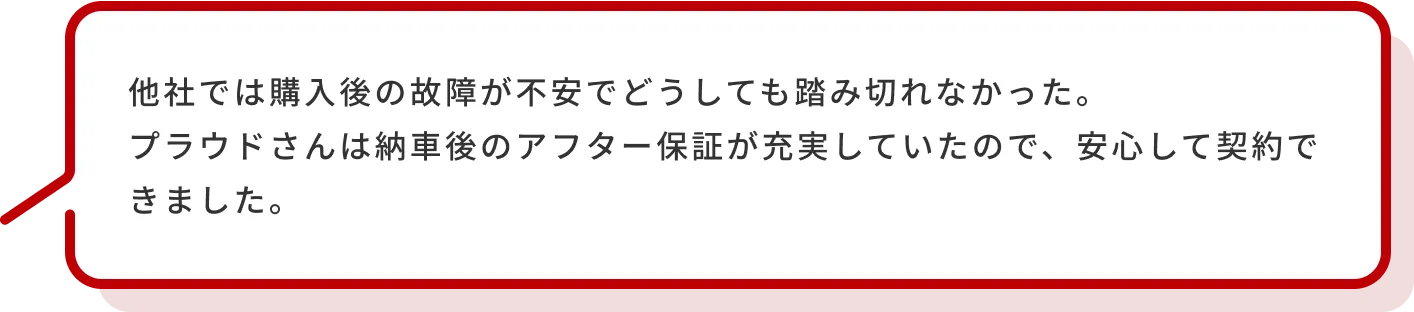 遠方でしたが全国対応とのことで来店無しで契約できました。知らない会社だったし、自社ローンを扱っている会社って怪しいと思ってたけど、大手の自動車オークション会場との提携ローンがあると聞いて安心しました。